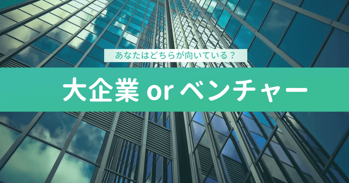 【自己分析】あなたは大企業とベンチャーどっち向きの価値観？